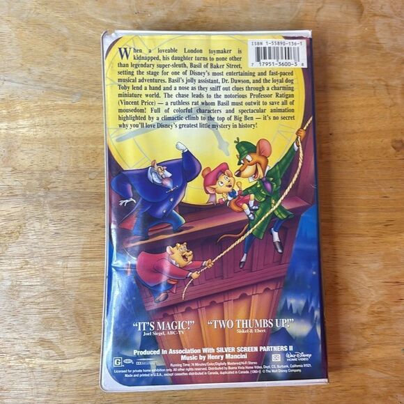 Vintage Disney The Classics VHS The Great Mouse Detective Video Cassette - Picture 2 of 7
